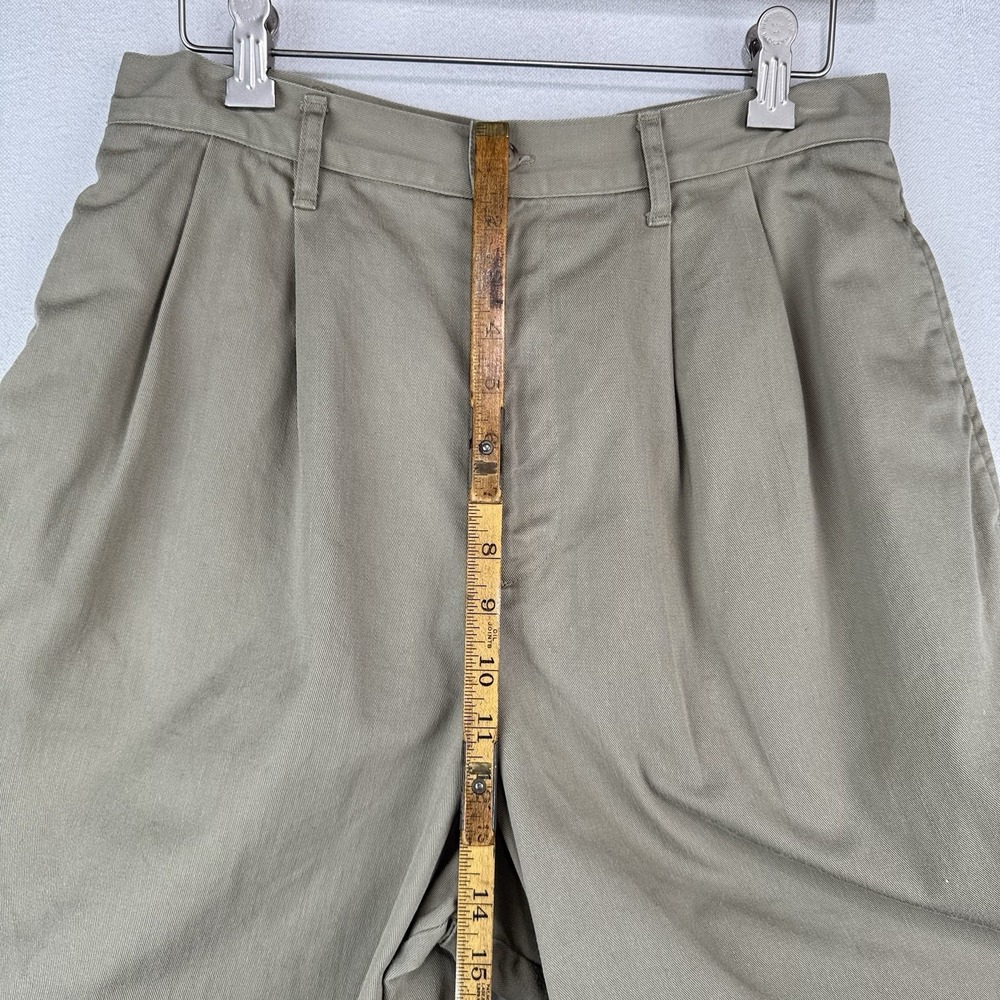 80's Vtg Ralph Lauren Khaki 7" Shorts Women's 10 Pleated High Waist USA Union - Picture 7 of 10